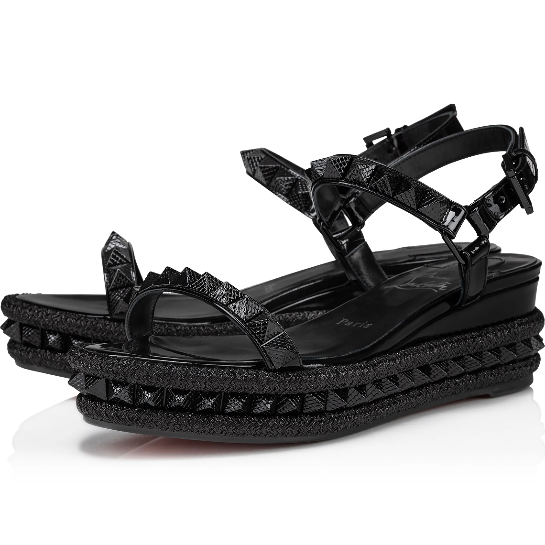 Best Christian Louboutin Pyraclou BLACK/LINBLACK
